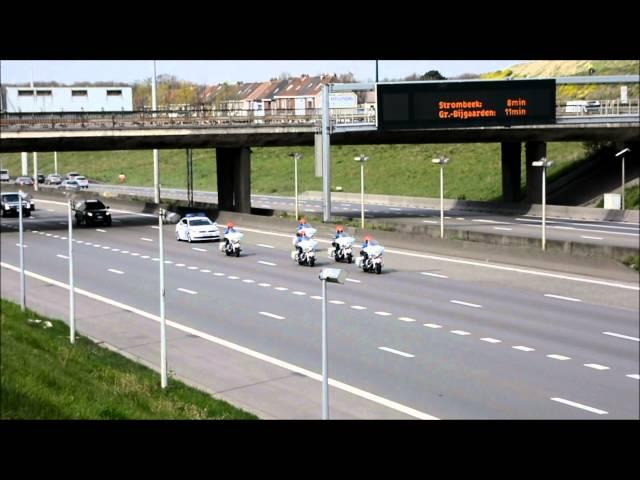 President Obamas motorcade on their way to Brussels