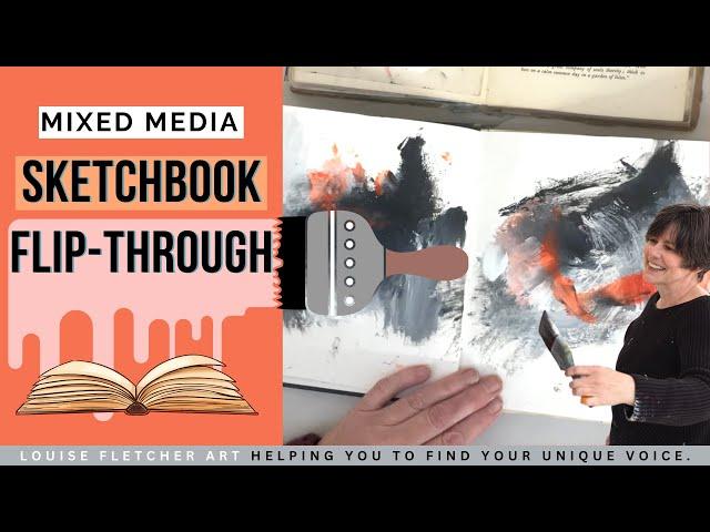 Mixed media sketchbook flip-through