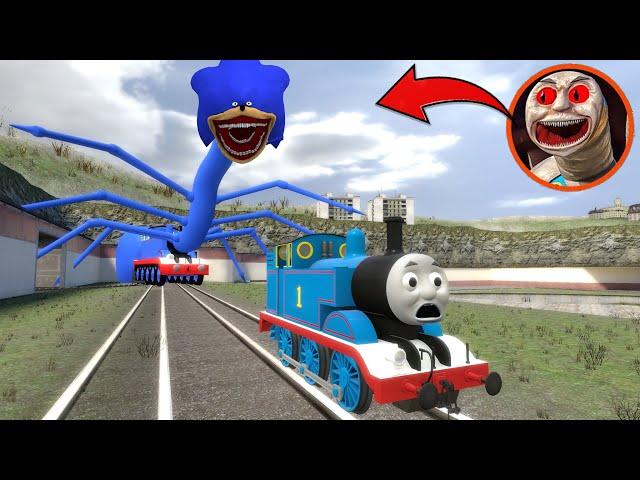 Building a Thomas Train Chased By Cursed Thomas turned into Sonic Tapes in Garry's Mod