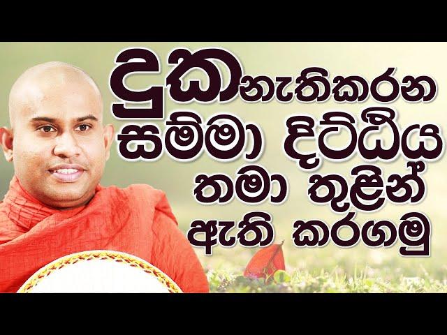 දුක නැති කරන සම්මා දිට්ඨිය තම තමා තුළ ඇති කරගමු || Namalgamuwe Wijayaseela Thero