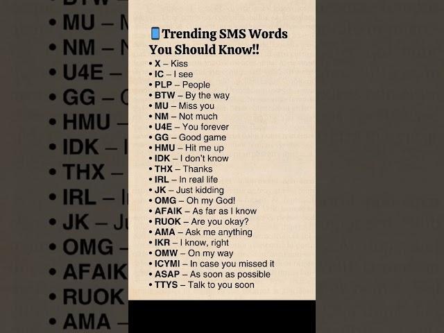  Texting Secrets EXPOSED! 20+ SMS Slang Words You MUST Know in 2025"