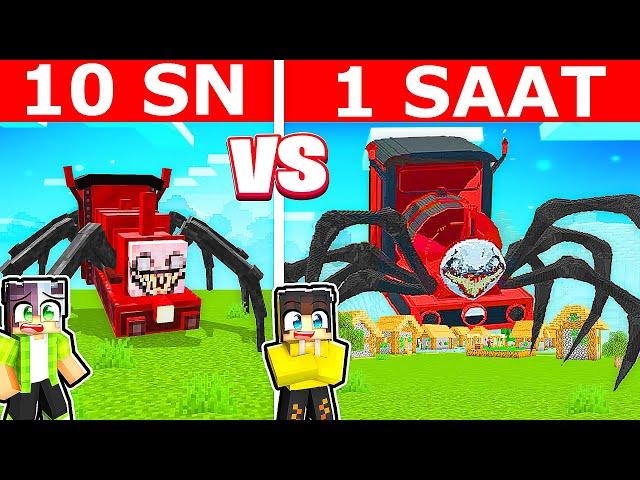 10 SANİYEDE YAPILAN KORKU TRENİ VS 10 DAKİKADA YAPILAN!  | Minecraft