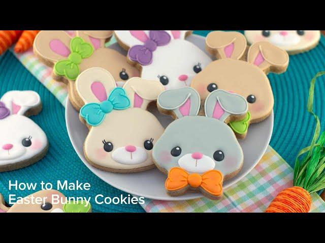 Decorate Cute Easter Bunny Cookies | Cookie Decorating with Royal Icing