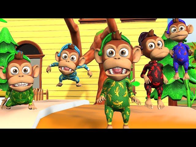 Five Little Monkeys | Kindergarten Nursery Rhymes for Kids by Caterpillar Rhymes