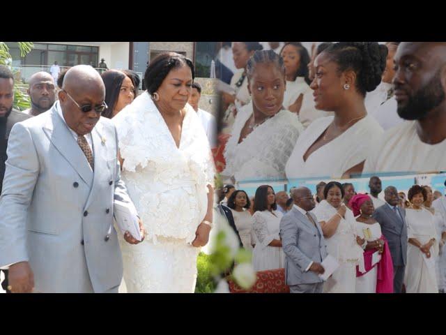 Watch How Nana Addo And His Children Storm Church For His 80th Birthday Thanksgiving Service.