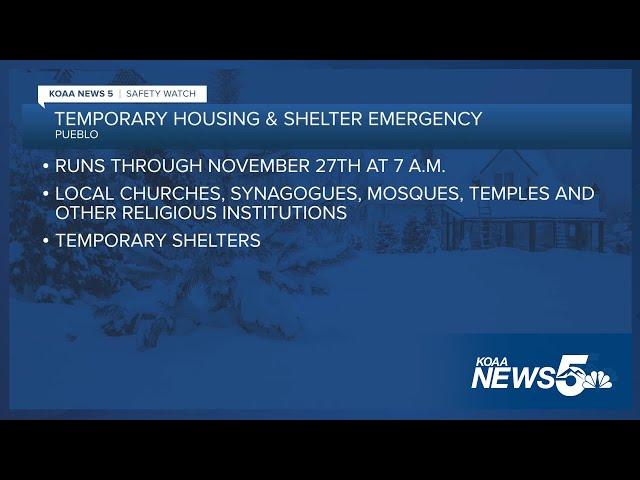 Pueblo issues declaration of temporary housing from now until next Wednesday