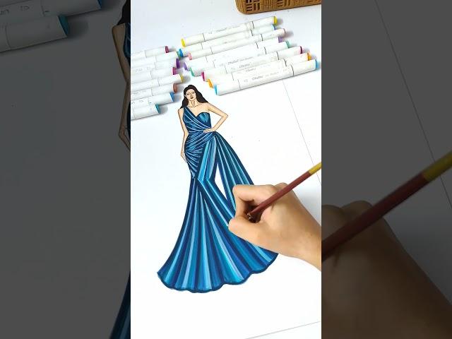 Fashion illustrationHow I color the base : tutorial #shorts