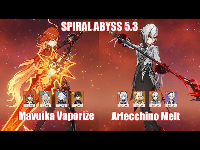 C0 Mulani Mavuika Vaporize & C0 Arlecchino Melt | Spiral Abyss 5.3 | Genshin Impact