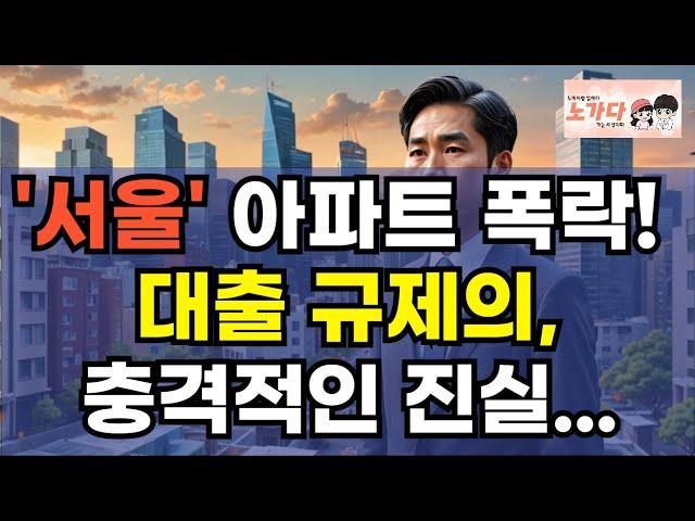 '서울' 아파트 폭락! 대출 규제의 충격적인 진실.  노도강 금관구 서울 중저가 지역 직격탄. 부동산 아파트 상가 지식산업센터 오피스텔 이야기 집값전망 하락 폭락 노가다 노비