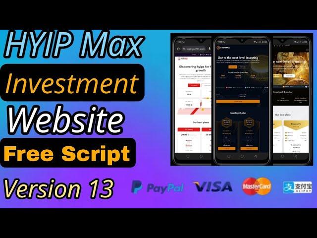 Hyip MAX Investment Website Script ll Complete Installation tutorial 