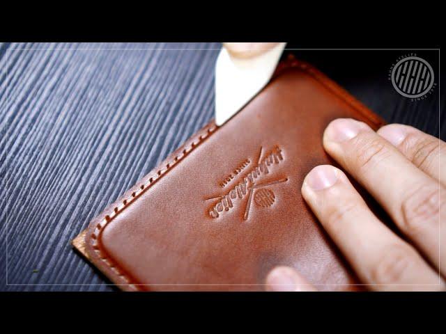 I made a vertical bi-fold wallet using leather scraps / ASMR