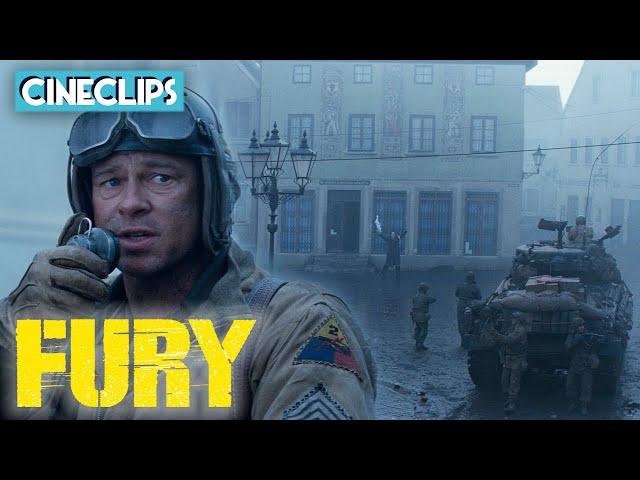 Seizing Control Of A German Town | Fury | CineClips | With Captions