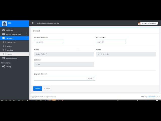 Online Banking System in PHP DEMO