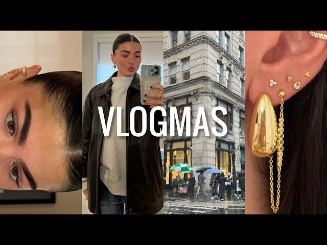 VLOGMAS DAY 5: shopping day in NYC, new ear piercings, haul + game night out!