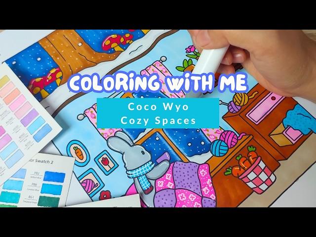 Coloring With Me and Relax in Coco Wyo’s Cozy Spaces | Ohuhu Markers & Gentle Piano