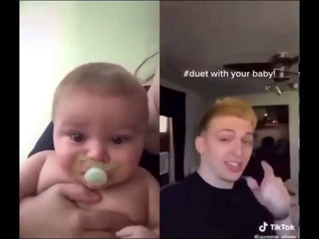 Duet this with your baby I can make them laugh scary face crying baby tiktok meme