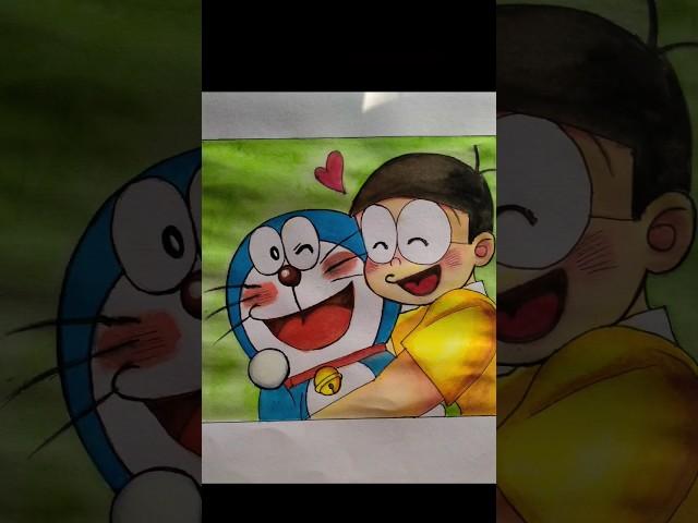 Cute Doraemon Painting ️ #shorts #art #trending #doremon #cartoon