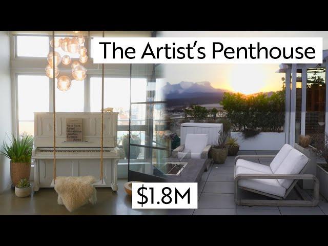 Inside the Artist's Penthouse Downtown Vancouver | $1.8M