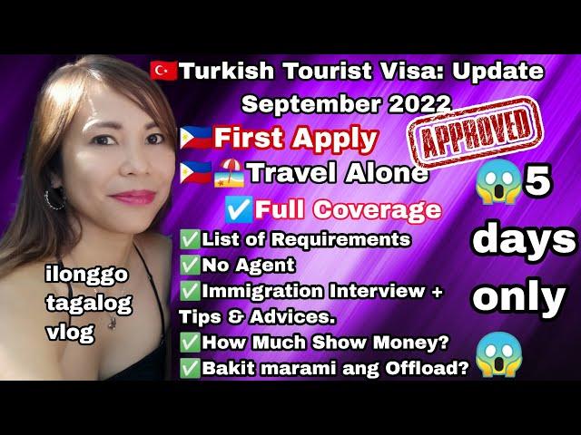 TURKISH TOURIST VISA TRAVEL ALONE FOR FILIPINO 2022. APPLICATION FULL COVERAGE. Fil-Turk Vlog