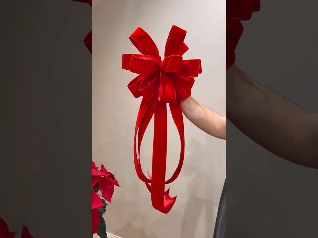 Learn how to make the ultimate Christmas bow!  #reels #diy #decor #christmas #bow