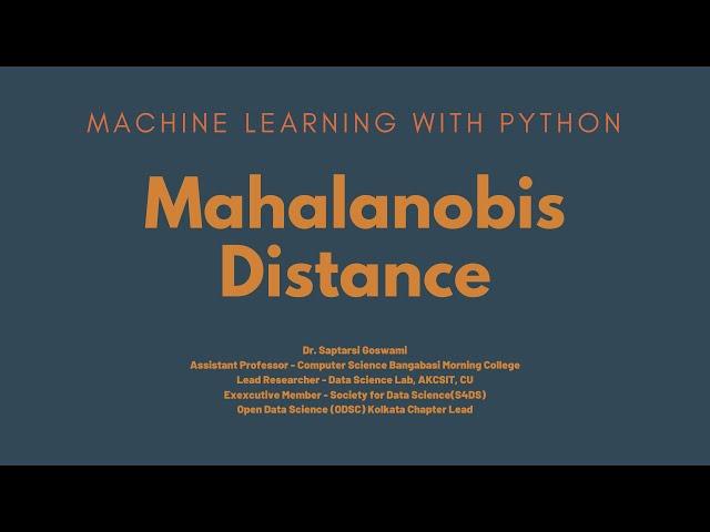 Mahalanobis Distance