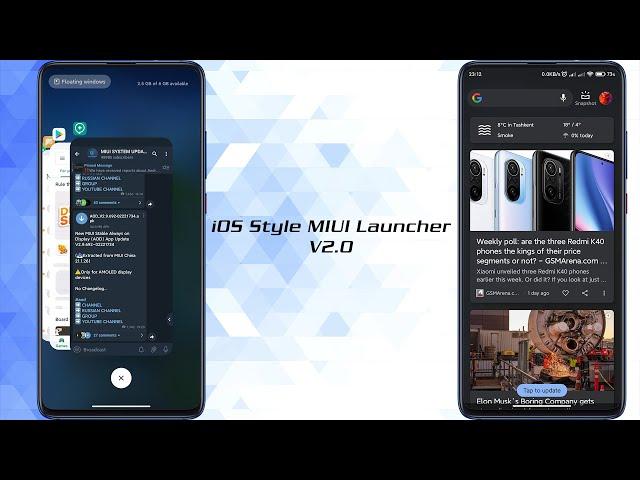 Mod MIUI Launcher With iOS Style Recents V2.0 | Smooth Animations, Google Feed and More...