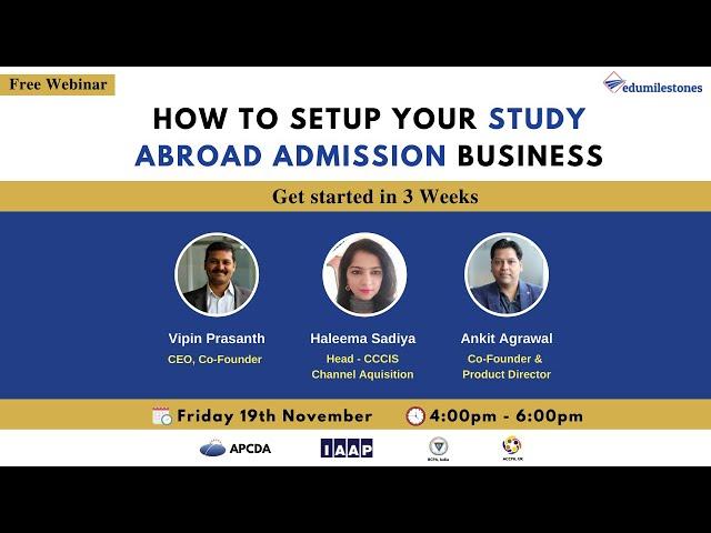 How to Setup your Study Abroad Admission Business | Full Webinar