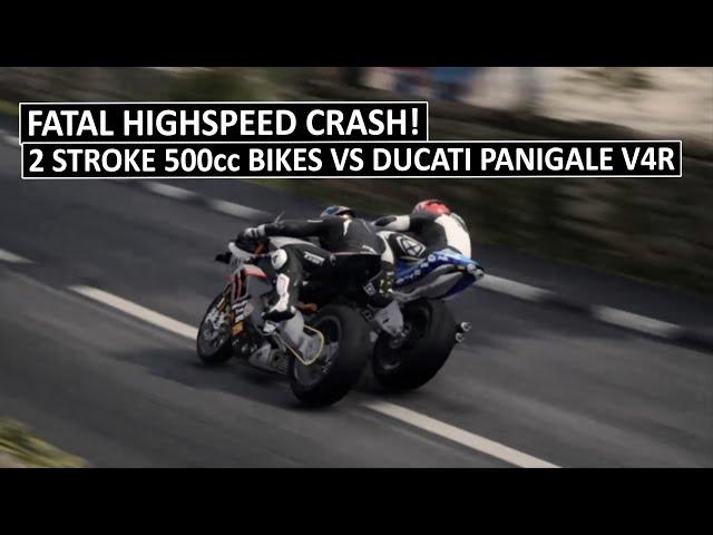 Monster Highspeed Crash! Most Fastest 2 Stroke 500cc Bikes vs Ducati Panigale V4R