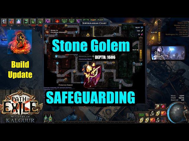 【Path of Exile 3.25】Stone Golem of SAFEGUARDING is Nuts & 1600+ Delve in Settlers League - 1259