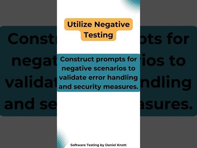 Utilize Negative Testing #softwaretesting #promptengineering