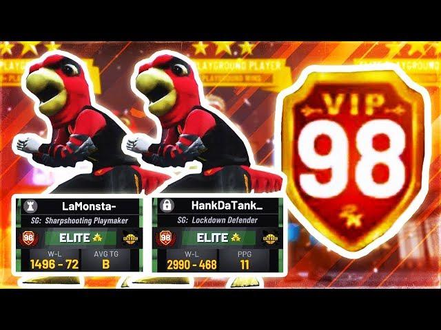 HITTING 98 OVERALL & UNLOCKING MASCOTS IN NBA 2K19 - HANKDATANK + LAMONSTA BEST DUO EVER