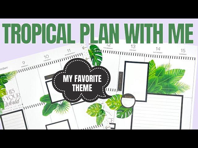 Tropical Plan With Me | Big Happy Planner Custom Planner Spread for Kathryn