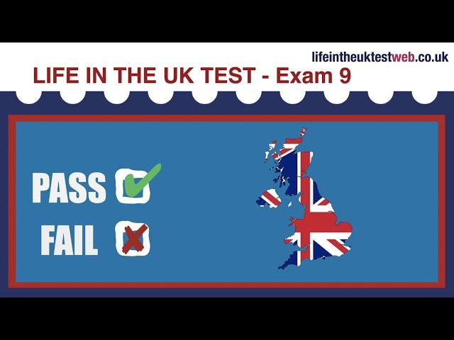  Life in the UK Test Web Exam 9 - British Citizenship test 2024 