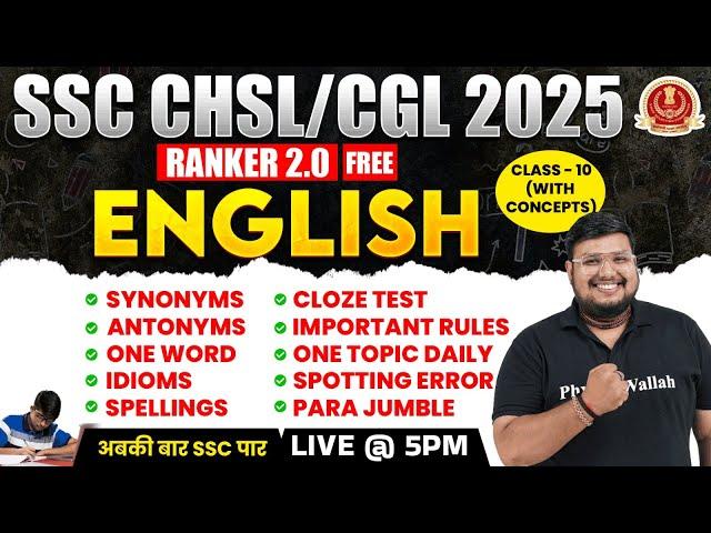 SSC CHSL English 2025 | SSC CGL & CHSL English Class #10 | SSC CGL English By Bhragu Sir