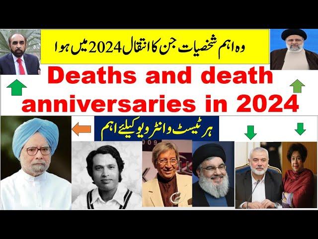 Deaths and Death anniversaries occurred during 2024 Current Affairs