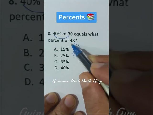 Percents #percentages #mathematics #testprep #gmat #gre #sat #tipsandtricks #learnonyoutube