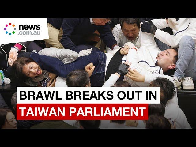 Brawl erupts in Taiwan parliament