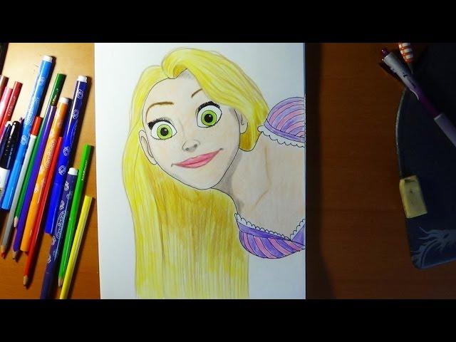 How to draw Rapunzel from Tangled, Как нарисовать Рапунцель