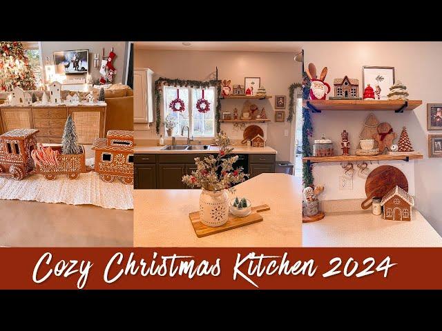 NEW COZY CHRISTMAS KITCHEN DECORATE WITH ME | Cozy Christmas Kitchen Decorating Ideas 2024