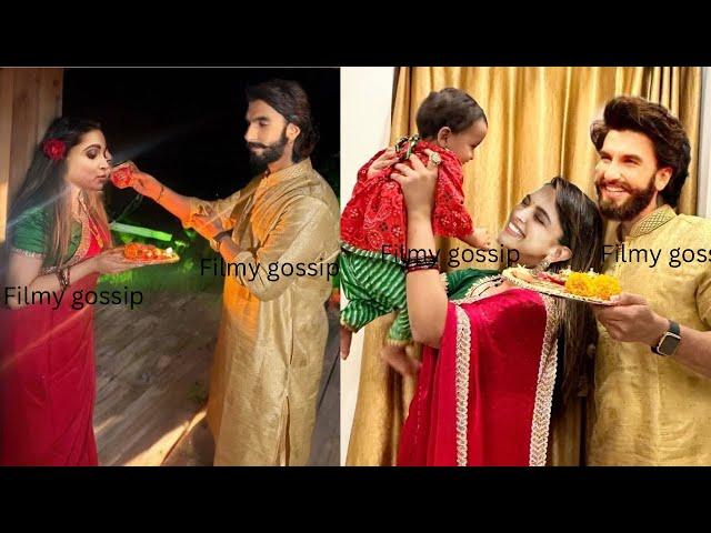 Deepika Padukone Celebrate Karwa Chauth with her daughter for Ranveer singh /Deepika baby girl face