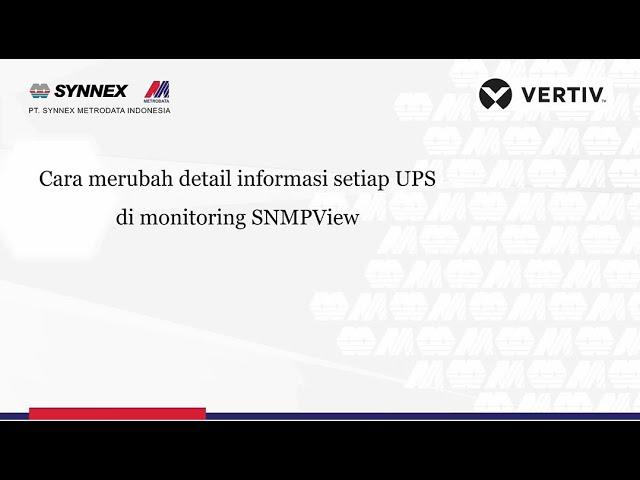 Cara Merubah Detail Informasi Setiap UPS di Monitoring SNMPView