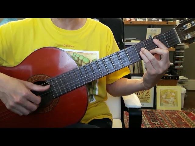 Genesis Songs Tutorial on Classical Guitar - Dancing with the Moonlit Knight (for beginners)