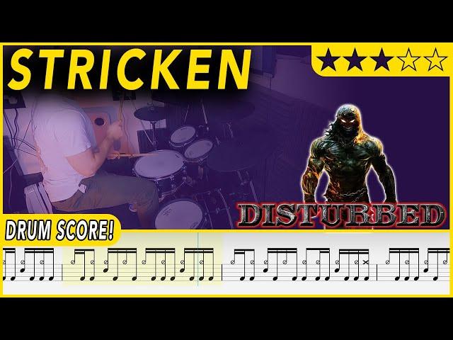 Stricken - Distrurbed | DRUM SCORE Sheet Music Play-Along | DRUMSCRIBE