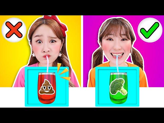 지니와 보니의 랜덤뽑기 음료 챌린지 놀이 [Mystery Drink Challenge]