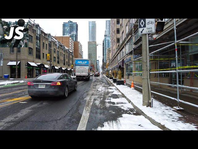 Freezing Winter Conditions Bike Ride into Downtown Toronto (Dec 2022)