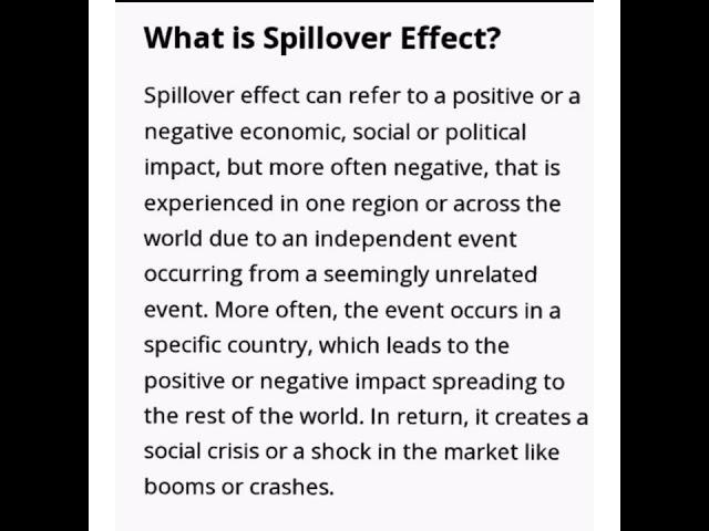 Economic CA (spillover , knock on effect)