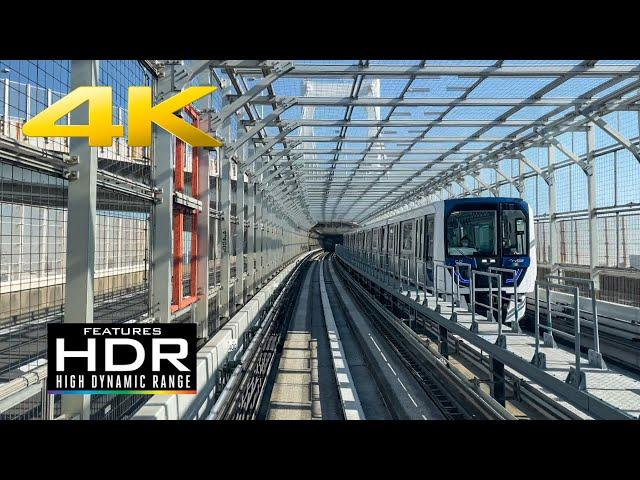  [4K HDR] Yurikamome Line - Monorail Train Ride From Shinbashi To Odaiba | Tokyo, Japan 