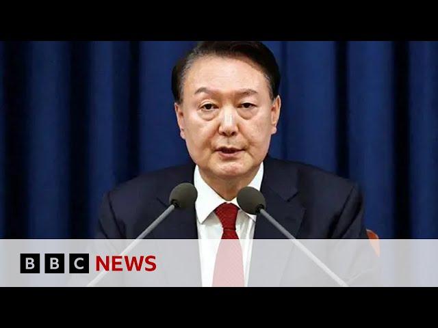 South Korea MPs vote to impeach president after mass protests over martial law | BBC News