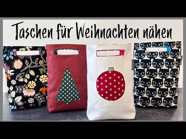 How to sew a cute gift bag for christmas, DIY tutorial