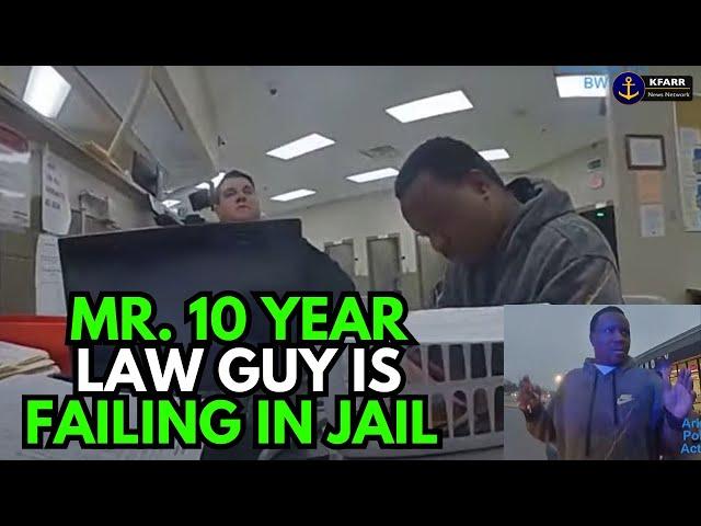 Mr. Law Scholar Fails To Impress Cops In The Jail.